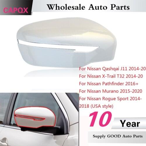 CAPQX Outside rearview mirror cover Rear view mirror cap housing shell For NISSAN X-TRAIL 2014 2015 2016 2017 Qashqai 2016