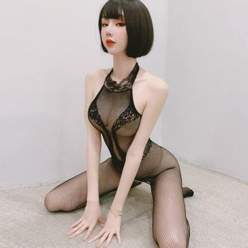 Hot Tights Women Sexy Lingerie Open Crotch Hollow Out Garter Belt Fishnet Long Stocking Transparent Pantyhose Erotic Nightgown