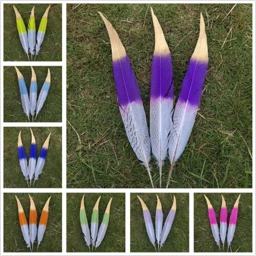 Hot 100 pcs Rare 40-45cm/16-18inches Natural Silver Pheasant Tail Feather Wedding Party Halloween Home Decoration