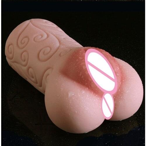 Men toys vagina artificial pocket pussy male masturbator vagina+anal sex Dual channel artificial pussy adult sex toys for men