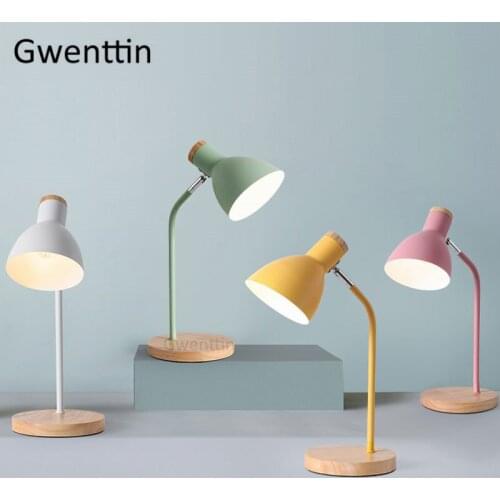 Solid Wood Table Lamps for Living Room Bedroom Nordic Led Stand Light Fixtures Modern Desk Study Lamp Home Art Decor Luminaire