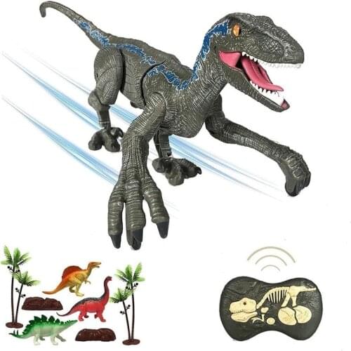 New RC Dinosaur 2.4Ghz Simulation Dino RC Velociraptor Intelligent Remote Control Dinosaur Toy With Roaring Kids Gift Robot Toy