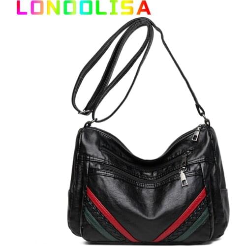 Casual Ladies Shoulder Bag Fashion Panelled Purses and Handbags Luxury Designer Small Pu Leather Crossbody Bags for Women 2021