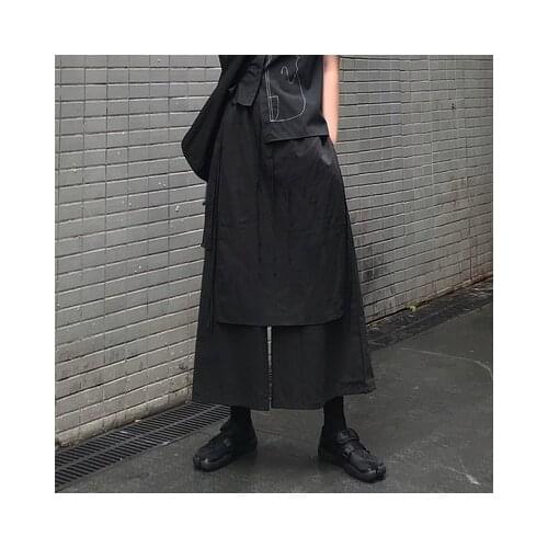Early Autumn 2020 new dark wind womens clothing design sense of Individuality Small Samurai loose legs skirt