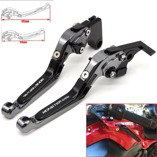 Motorcycle CNC Adjustable Foldable brake Clutch Levers for MONSTER 696 2009-2014 with Logo (MONSTER 696)