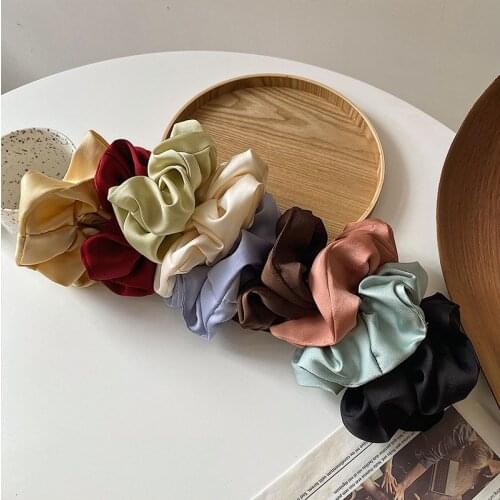 Women Stain Scrunchie Elastic Handmade Multicolor Hair Band Ponytail Holder Headband Hair Accessories 1PC Satin Silk Scrunchies