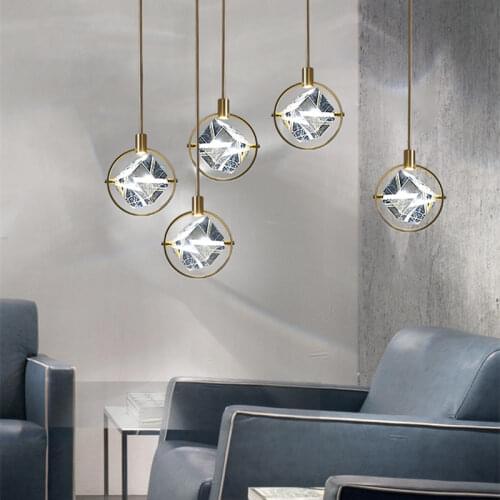 Modern LED Crystal Chandelier Restaurant bar cafe Pendant lamps Bedroom bedside decoration lighting loft Dining Hanging lights