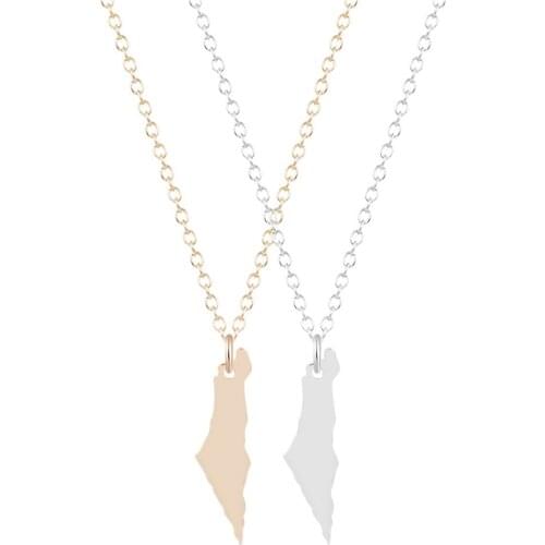 Vintage Fashion Jewelry Pendant Israel Map Necklace Vintage Map Pendant Necklace for Women Nice Jewelry For Women