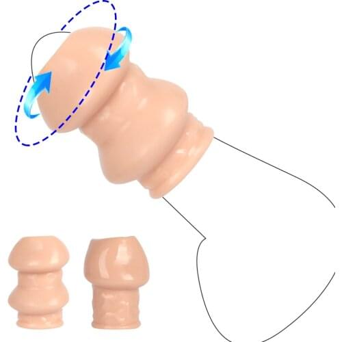 Penis Enlargement Sleeve Silicone Cock Penis Ring for Men Delay Ejaculation Penis Girth Enhancer Dick Sex Toy Cock Penis Sleeve