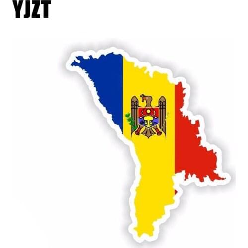 YJZT 6.9CM*13CM Car Styling Moldova Helmet Bike Motorcycle Car Sticker Decal 6-1868