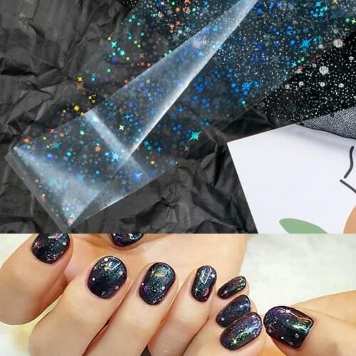 1pc High Gloss Nail Art Stickers Adhesive Sliders Colorful DIY Golden Nail Transfer Decals Foils Wraps Decorations