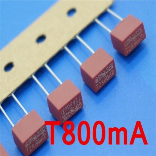 10 pcs/lot) T800mA 250V TE5 Slow Blow Subminiature Fuse, UL VDE RoHS Approved, 800mA, 0.8Amp