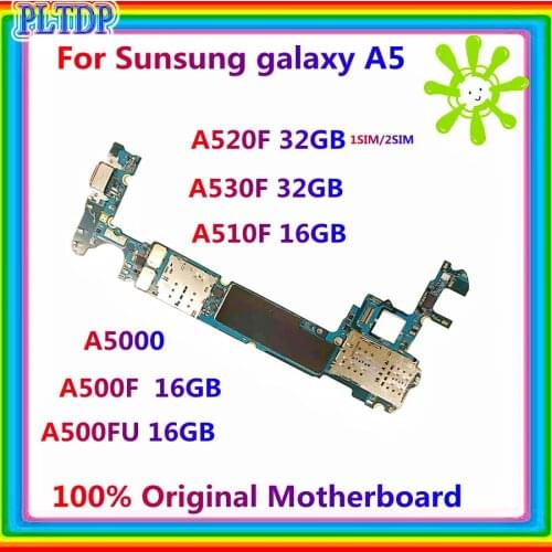 100% Original Mainboard For Samsung Galaxy A510F A520F A530F A500F A500FU A5000 Motherboard with Full chips Logic Board good