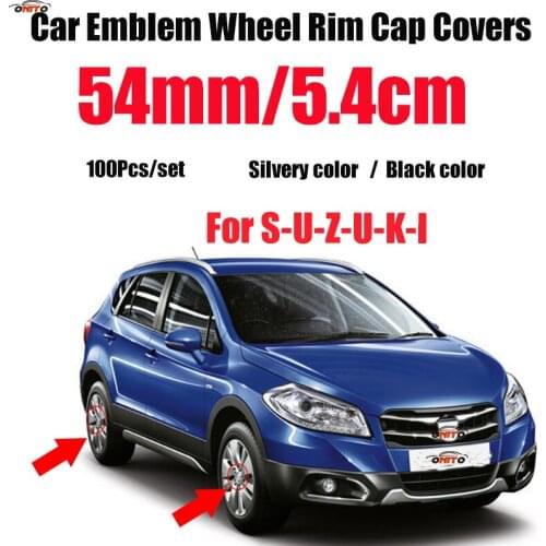 100pcs/set 54mm 5.4cm for Swift Alto SX4 Jimnty Car Emblem Wheel Hub Cover Auto Badge Rims Wheel Hub Caps Car Styling