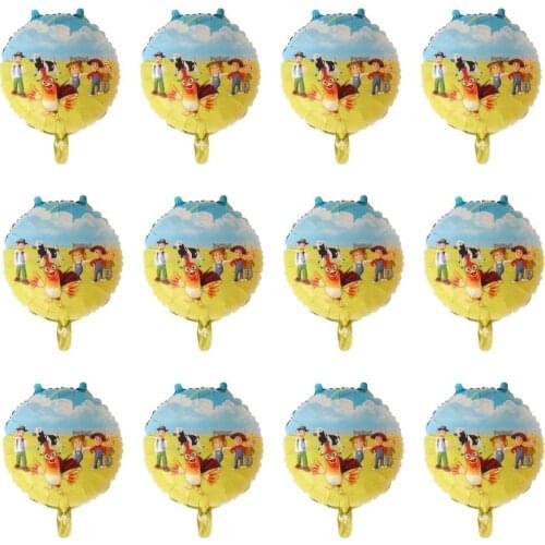 12pcs 18inch Farm Animals Theme Party Balloons Aluminum foil Balloons Birthday Parties Decoration Baby Shower Favors Supplies