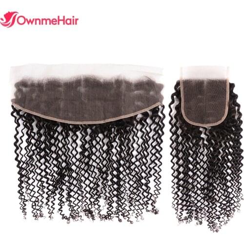 20 22 Inch 4x4 13x4 Lace Frontal Closure Kinky Curly Human hair Brazilian Remy Hair Closure Pre Plucked With Baby Hair Lace