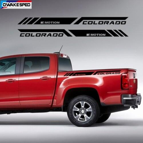 4 Motion Sport Stripes Pickup Trunk Decor Sticker Auto Tail Vinyl Decals OFF ROAD Styling Accessories For-Chevrolet Colorado