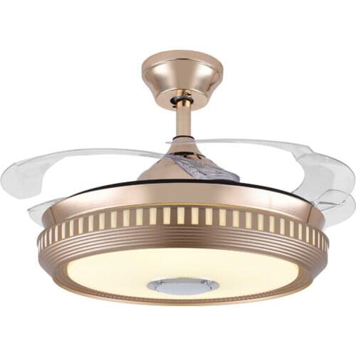 42" Gold Ceiling Fan with Light Bluetooth Music Ceiling Fan Light with Remote Control,Ceiling Fan Lamp Music Player