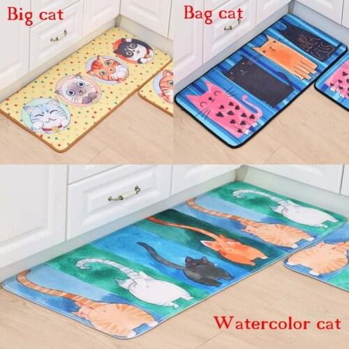 Carpet Watercolor Cat Floor Mat New Bedroom Mats Tea Table Bibulous Antiskid Bathroom Mat tapetes para casa sala