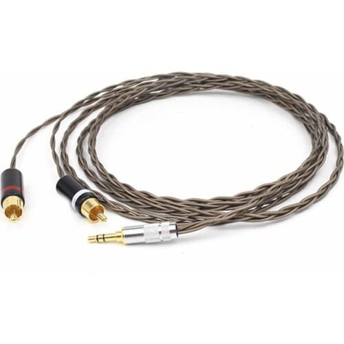 Audiocrast HIFI 3.5mm Stereo to 2 RCA Male Cable Odin Siver Plated 3.5mm to Double RCA Male Audio Aux Cable