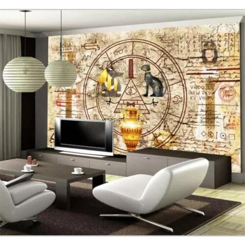Beibehang Wallpaper murals custom photo home decor living room bedroom retro wall Egyptian mural TV background wall photo