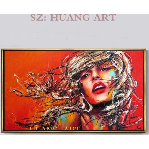 Large wall art paintings modern sexy women face the abstract hand-painted oil painting home decoration hotels and posters