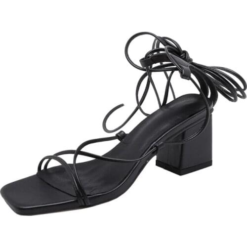 Big Size high heels sandals women shoes woman summer ladies Ankle strap sandals