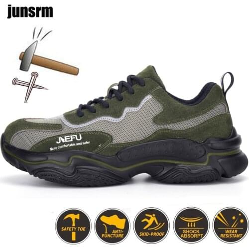 New mens steel-toed work boots, safety shoes, casual, breathable, puncture-proof and comfortable outdoor industrial produ