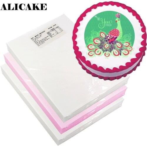 100pcs Wafer Sheets Paper Thicken 0.3 / 0.65mm Baking A4 Rice Paper Digital Printing Wedding Cake Topper Decoraion Tools
