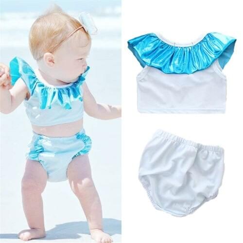 Canis Kid Baby Girl Ruffles Tankini Bikini Swimwear Swimsuit Bathing Suit Beach Swimming Clothes