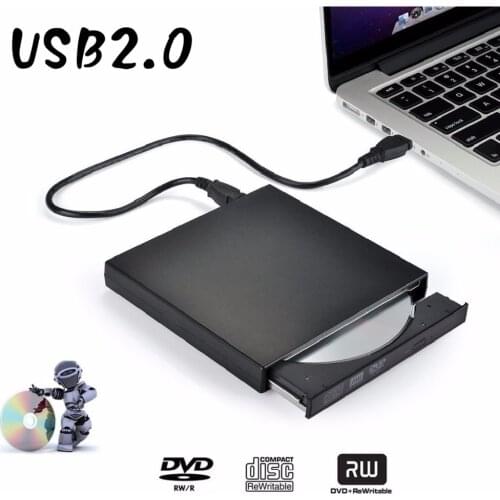 For PC Laptop Asus Dell HP Ultrabook USB External DVD Player 8X DVD-ROM Combo Reader 24X CD-R Burner Slim Optical Drive Black