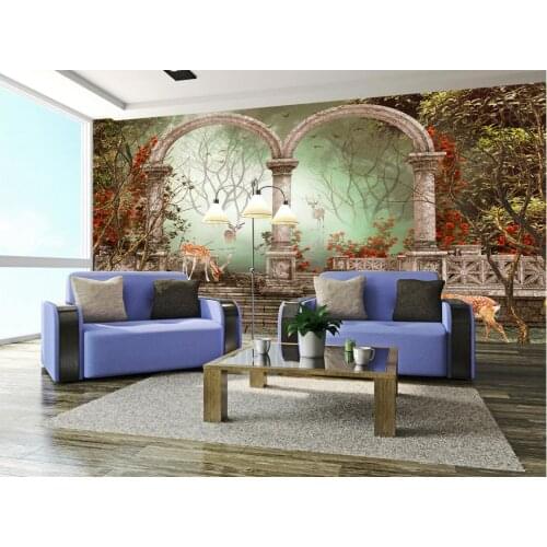 Home Decoration classic wallpaper for walls European and American minimalist fresh garden deer mural 3d wallpaper