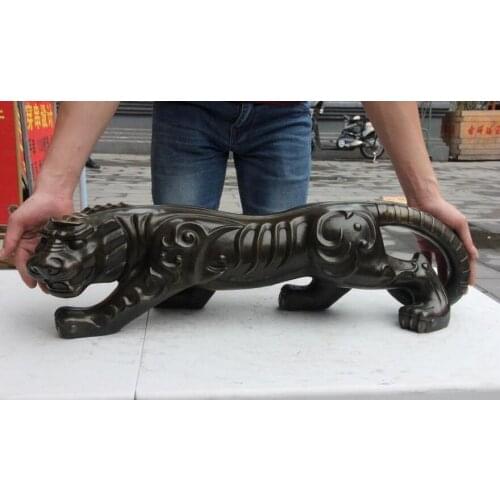 Palace Fengshui Pure Bronze Copper Ferocious Tigers God tiger Animal Art Statue