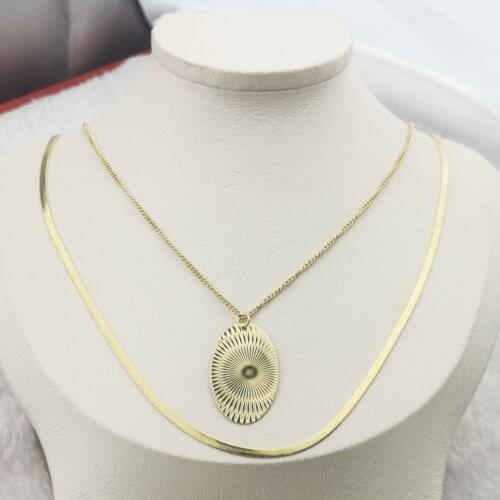 Double Chain Fashion New Goddess Luxury Women Neckles Gold Luxe Jewelry Stainless Steel
