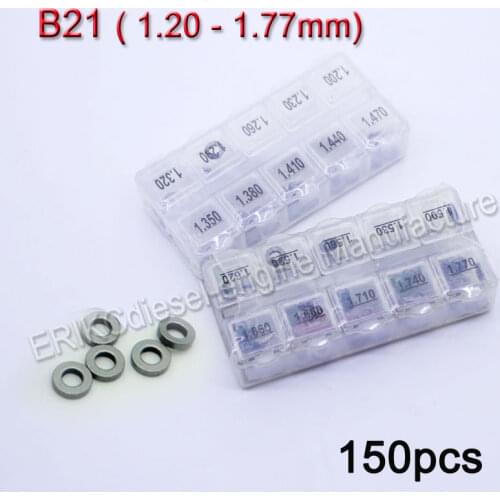ERIKC B21 Common Rail Diesel Injector Valve Adjustment Shim Total 100 Pieces Auto Diesel Engine Gasket Sizes 1.20-1.77mm