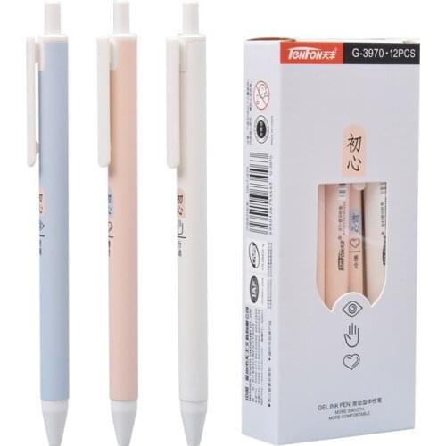 3Pcs 0.5 mm Push Gel Black Ink for Pens Pen Fresh Think Kawaii Ball School Canetas Boligrafos Gift Office Planner Dropshipping