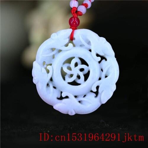Jade Mouse Pendant Necklace Amulet Green Charm Double-sided Natural Fashion Gifts Chinese Women for Men Jewelry Carved