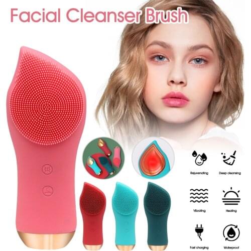 Facial Massager Silicone Cleansing Brush Eye Massage Tool Face Cleaner Deep Cleaning Pores Skin Health Care Device Rechargeable