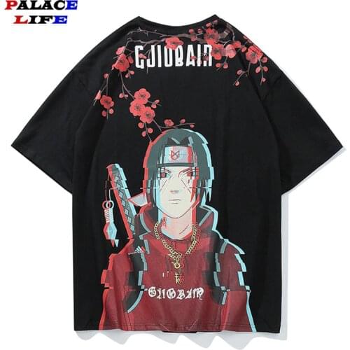 Japanese Cartoon Anime Naruto printing T Shirts Men Couple Casual Joker Fashion Youth Tee Shirt Hip Hop Street Dress Top