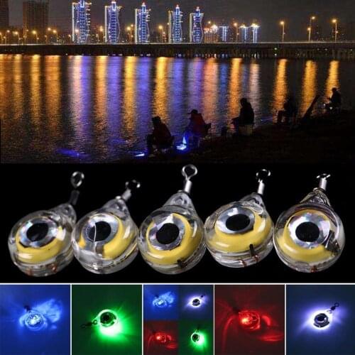 1Pc Round Shape Underwater Swordfish Tuna Squid Bait Lures Fish Attraction Lamp Temptation LED Flash Light Suction Fish Light