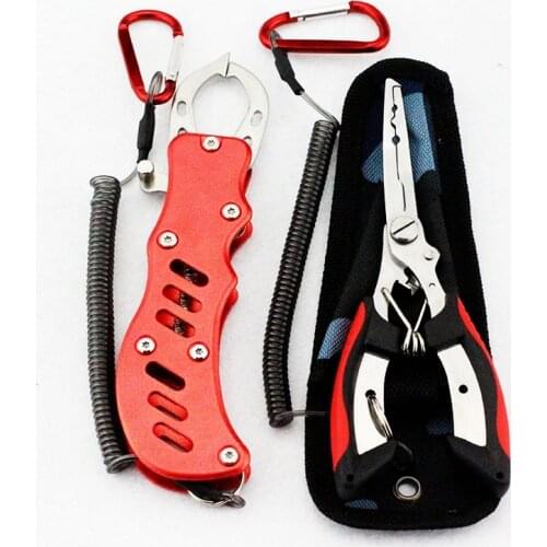 Portable Fishing Gripper Stainless Steel Fish Lip Grip Handle Grab Carp Fishing Lip Grip Alicate De Pesca Fishing Tackle Tools