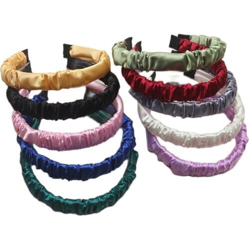 1Pcs New Satin Hairbands Girls Headbands Solid Hair Hoop Hair Accessories Birthday Gift