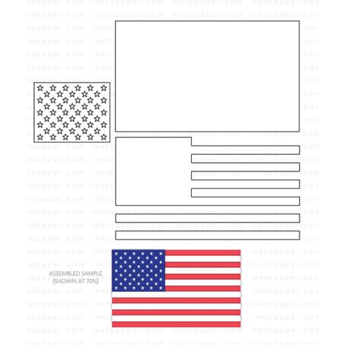American Flag Cutting Dies Scrapbook Dariy Decoration Stencil Embossing Template DIY Greeting Card Handmade Maker Album New 2021