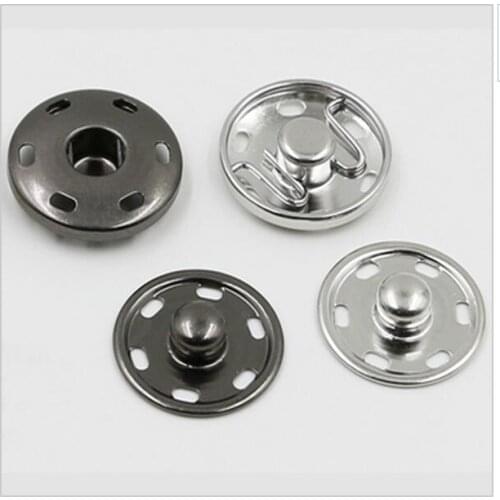 DIY 100sets/lot 23mm metal brass 2 parts sew on press button snap fasteners silver/black free shipping 2016031602
