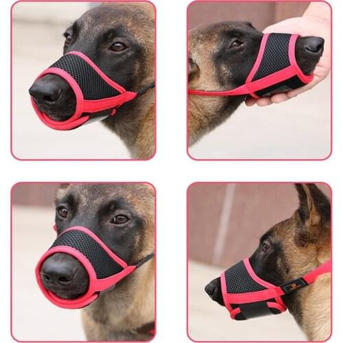 Mesh Pet Muzzles Dog Mouth Muzzle Breathable Anti Bark Bite Chew Dog Training For Small Medium Large Adjustable Dog Masks