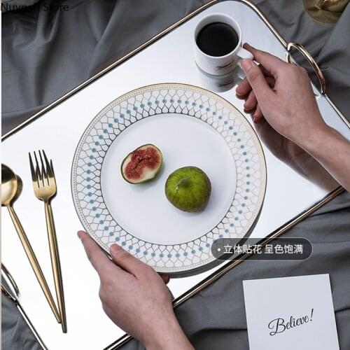 Light Luxury European-style Phnom Penh Ceramic Plate Dinner Plate Home Pasta Steak Large Plate Dessert Western Dinner Plate