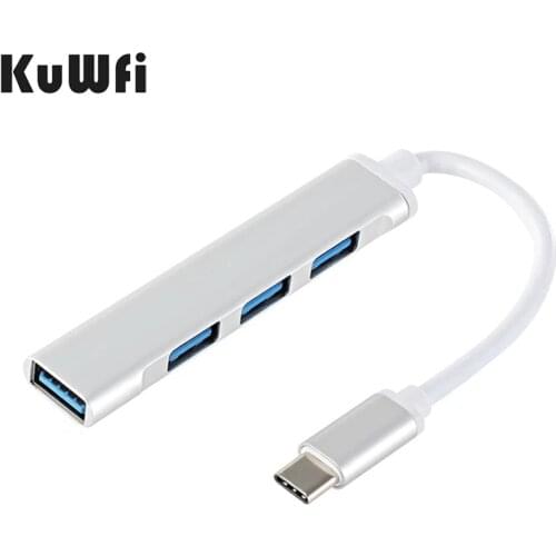 KuWFi Type-C USB Hub USB C 3.1 to 4 Port Multi Splitter Adapter OTG For Xiaomi Lenovo Macbook Pro Air PC Computer Notebook