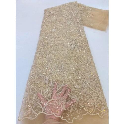 Embroidery SYJ-2188822 tulle lace fabric embroidered with sequins Nigeria soft fabric wedding evening dress