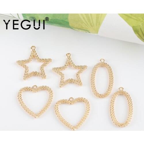 YEGUI M1057,jewelry accessories,18k gold plated,copper metal,jewelry findings,charms,diy pendants,jewelry making,10pcs/lot