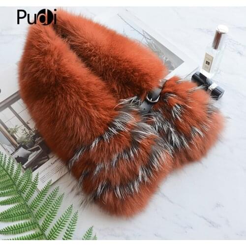 Aorice Women Real Fox REX Rabbit Fur Winter Warm Scarf Ring 2020 New Genuine Silver Fox Fur Scarves Rings SF849